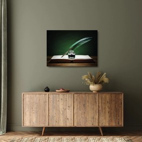 Tablou pe sticlă cu stilou sriind (70x50 cm)