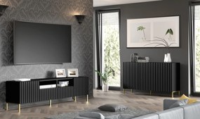 Masă TV 150 3D Warsaw (Negru + Auriu). 1125150