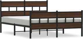 vidaXL Cadru de pat fără saltea, cu tăblie de cap/picioare, 137x190 cm