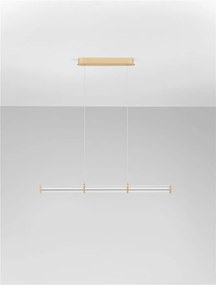 Lustra LED 2700K suspendata design liniar PHEME auriu periat