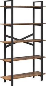 vidaXL Raft pentru cărți Lemn Vechi 100 x 33,5 x 178 cm Lemn compozit