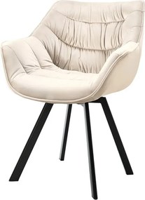 Set de 2 scaune pivotante The Dutch Retro, catifea sampanie bej