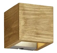 Aplică rustică din lemn 11 cm cu LED reglabil - Linc