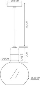 Lucide 34438/40/65 - Lustră pe cablu JULIUS 1xE27/40W/230V