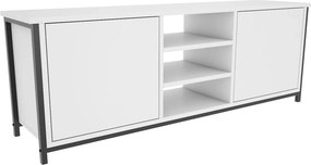 Comoda TV OTIS, alb/negru, PAL melaminat, 140x35x51 cm