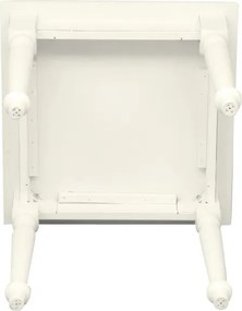 Masa fixa, L80 80 H78 cm, culoare alb antic, Lemn Masiv