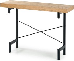Consola INFERNO, stejar/negru, 106x30x77 cm