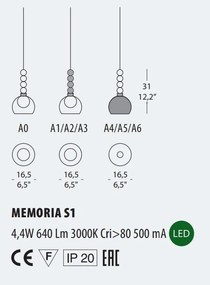Lustra, Pendul LED design Art Deco MEMORIA