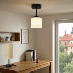 BRILAGI - LED Lustră aplicată RETRO GLASS 1xE27/60W/230V Ø 10 cm negru/alb