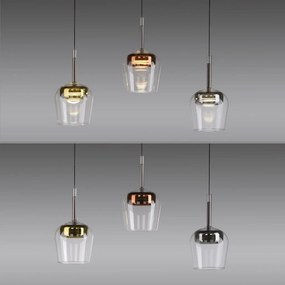 Lustra LED Smart cu Telecomanda, CCT, 3 pendule, Sticla, Multicolor, Q-KON