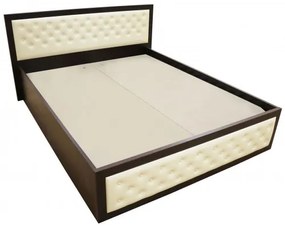Pat Torino 160x200 cm, Wenge / Piele ecologica bej