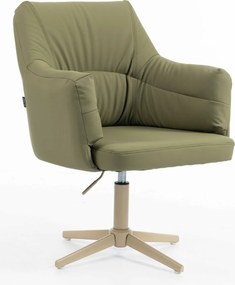 HR840CROSS Scaun Khaki Piele Ecologica Premium Soft cu Bază Crem