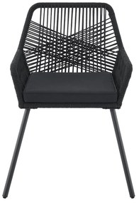 Jusky Scaune metalice Kastos 2 buc - negru