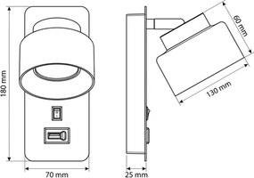 Brilagi-LED RGB lampă cu dimmer și USB AURA LUX 1xGX53/14W/230V Wi-Fi Tuya negru/auriu