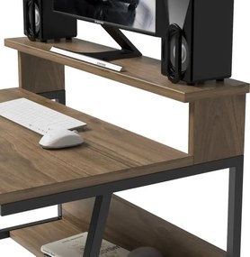 Birou/masa PC, Hodor Homs, nuc/negru,86x70x50 cm