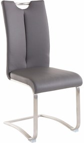Set 2 scaune Artos gri piele ecologica 45/58/102 cm