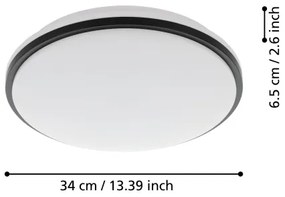 Plafonieră LED pentru baie PINETTO LED/15,6W/230V IP44 neagră Eglo 900366