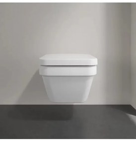 Set vas WC rimless suspendat, Villeroy&amp;Boch Architectura, DirectFlush, cu capac inchidere lenta, 37x53cm, Alb Alpin, 5685HR01