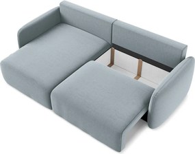 Colțar albastru extensibil/cu spațiu de depozitare cu tapițerie din catifea (cu colț pe partea stângă/cu șezlong) Kalena – Makamii