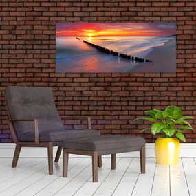 Tablou - Apus de soare, Marea Baltică, Polonia (120x50 cm)