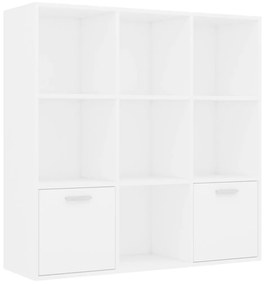 801116 vidaXL Bibliotecă, alb, 98 x 30 x 98 cm, lemn prelucrat