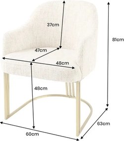 Set de 2 scaune, Stofa Chenila, Bej, EXTRAVAGANCIA, A-45927 VC