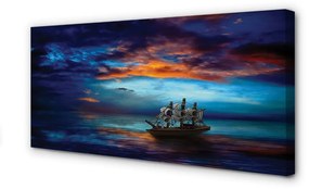 Tablouri canvas Nori navă de mare seara