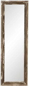Oglinda de perete cu rama din lemn maro antichizat 22 cm x 3 cm x 70 h