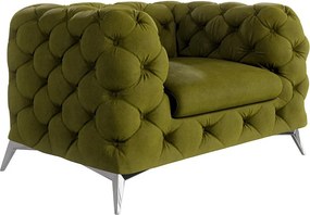Fotoliu verde cu tapițerie din catifea Chelsea – Ropez