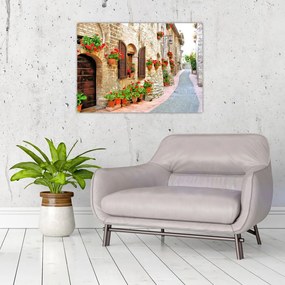 Tablou pe sticlă - Alee pitorească italiană (70x50 cm)