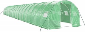 vidaXL Seră cu cadru din oțel, verde, 60 m², 20x3x2 m