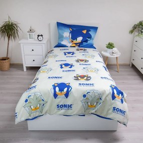 Lenjerie de pat pentru copii albastră din microfibră pentru pat de o persoană 140x200 cm Sonic – Jerry Fabrics