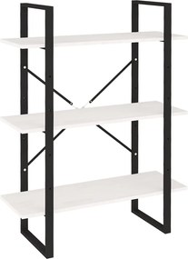 vidaXL Bibliotecă cu 3 rafturi, alb, 80x30x105 cm, lemn masiv de pin