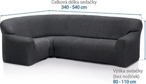 Nueva Textura Huse super elastice RUBINIA antracit colţar (l. 340 - 540 cm)