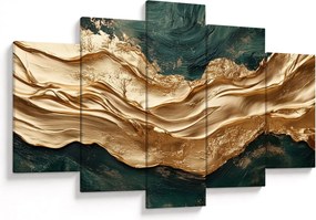 Tablou - Abstracție verde cu auriu II. (150x105 cm)