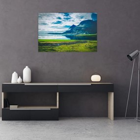 Tablou cu lac și munți (90x60 cm)