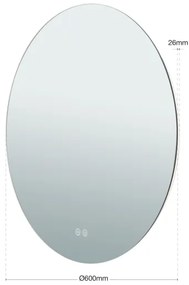 Orion 13-398/60 - Oglindă LED FOCUS, iluminare 25W, pr. 60 cm, IP44