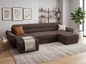Coltar extensibil in forma de U TAVERO 321x140 cm, maro