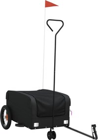 vidaXL Remorcă pentru biciclete, negru, 30 kg, fier