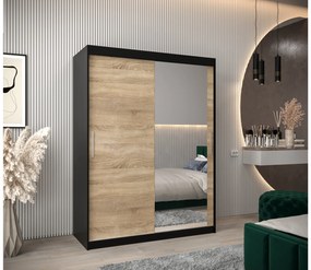 Dulap de haine 150 cm Toki 2 (negru mat + stejar sonoma). 1064992