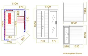 Infračervená sauna/ tepelná kabína Kolding s vykurovacím systémom Triplex a drevom Hemlock