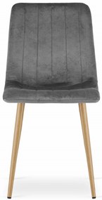 Scaun de catifea gri inchis LAVA