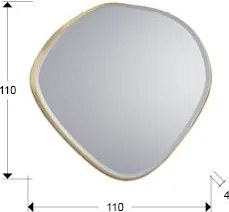 Oglinda decorativa ovala 110x110cm Mimo, aurie