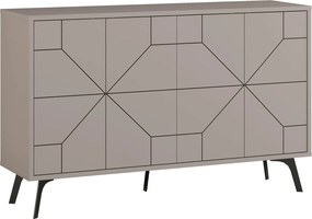 Comoda DUNE, gri/negru, PAL melaminat, 123x35x77 cm