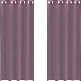 vidaXL Perdele Voile cu Oelii 2 buc Violet 140x225 cm