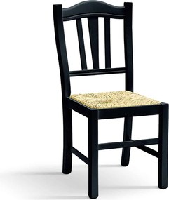 Scaun Hard, lemn de fag, sezut paie, L 46cm/l 50cm /H 95cm - NEGRU