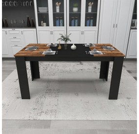Masă sufragerie Dovete 2 (Nuc deschis + negru) (pentru 6 persoane). 1093697