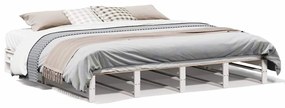 vidaXL Cadru de pat fără saltea, alb, 180x200 cm, lemn masiv pin