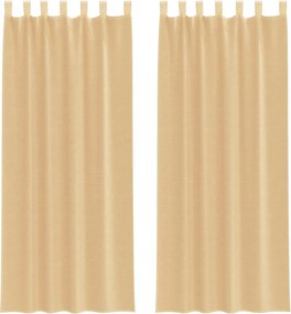 vidaXL Perdele Voile cu buzunare pentru bare 2 buc Nisip