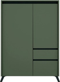 Comoda LOUNGE 4, verde/negru, PAL, 95x45x152.5 cm